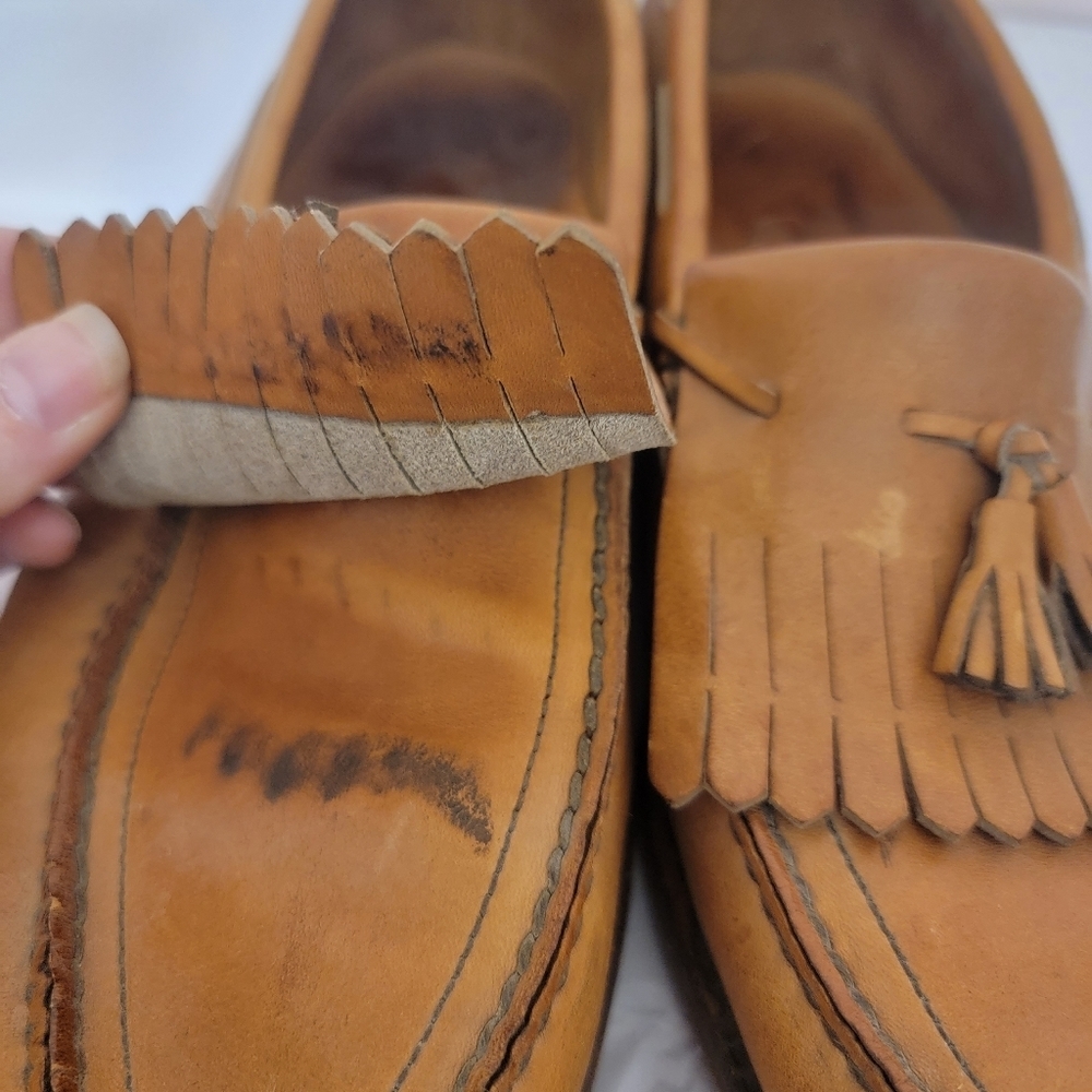 Genuine VTG Handsewn Leather Mens SAS Dress Shoes Size 10.5 - Picture 3 of 13